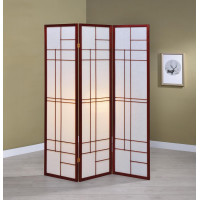 Coaster Furniture 900110 3-panel Folding Floor Screen White and Cherry